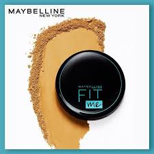 Maybelline Fit Me Matte + Pore less compact powder with swatch on skin